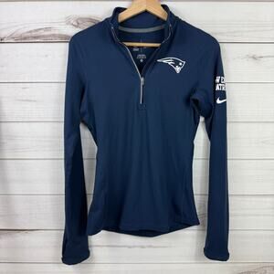 NFL Women's New England Patriots Nike Long Sleeve Pullover XS Dry Fit Navy